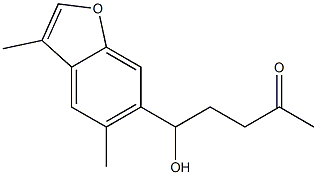 3,5-Dimethyl-6-(1-hydroxy-4-oxopentyl)benzofuran 结构式
