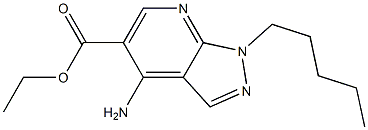 1-Pentyl-4-amino-1H-pyrazolo[3,4-b]pyridine-5-carboxylic acid ethyl ester 结构式