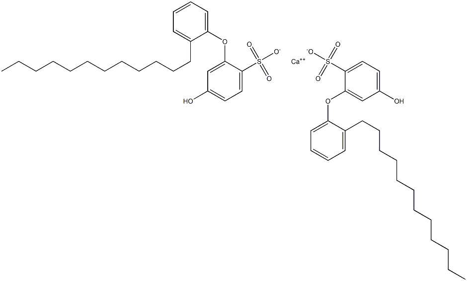 Bis(5-hydroxy-2'-dodecyl[oxybisbenzene]-2-sulfonic acid)calcium salt 结构式