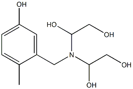 3-[Bis(1,2-dihydroxyethyl)aminomethyl]-4-methylphenol 结构式