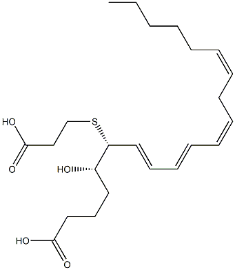 (5S,6R,7E,9E,11Z,14Z)-6-[[2-Carboxyethyl]thio]-5-hydroxy-7,9,11,14-icosatetraenoic acid 结构式