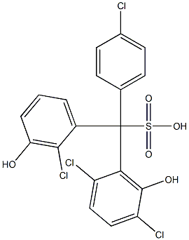 (4-Chlorophenyl)(2-chloro-3-hydroxyphenyl)(2,5-dichloro-6-hydroxyphenyl)methanesulfonic acid 结构式