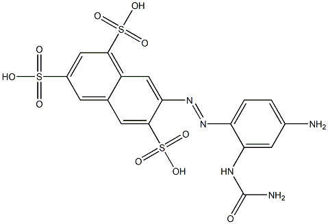 7-[[4-Amino-2-[(aminocarbonyl)amino]phenyl]azo]-1,3,6-naphthalenetrisulfonic acid 结构式