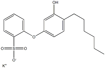 3'-Hydroxy-4'-hexyl[oxybisbenzene]-2-sulfonic acid potassium salt 结构式