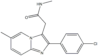 N-Methyl-2-(4-chlorophenyl)-6-methylimidazo[1,2-a]pyridine-3-acetamide 结构式