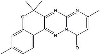 3,9,6,6-Tetramethyl-6H,11H-7,8,11a,12-tetraaza-5-oxabenzo[a]anthracen-11-one 结构式