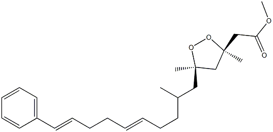 (3R,5R,10E,14E)-15-Phenyl-3,5,7-trimethyl-3,5-epidioxy-10,14-pentadecadienoic acid methyl ester 结构式