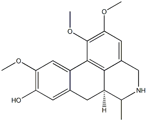 [6aS,(+)]-5,6,6a,7-Tetrahydro-1,2,10-trimethoxy-6-methyl-4H-dibenzo[de,g]isoquinoline-9-ol 结构式