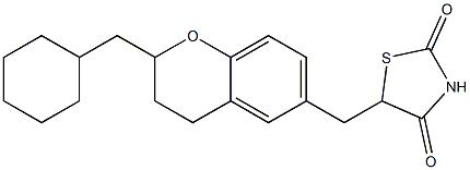 5-[[2-Cyclohexylmethyl-3,4-dihydro-2H-1-benzopyran]-6-ylmethyl]thiazolidine-2,4-dione 结构式