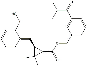 (1R,3S)-2,2-Dimethyl-3-[[(3E)-2,3,4,5-tetrahydro-2-oxothiophen]-3-ylidenemethyl]cyclopropane-1-carboxylic acid-3-(isopropylcarbonyl)benzyl ester 结构式