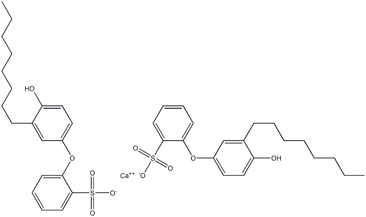 Bis(4'-hydroxy-3'-octyl[oxybisbenzene]-2-sulfonic acid)calcium salt 结构式