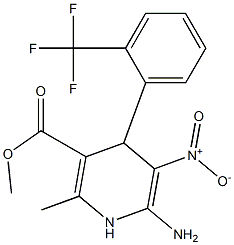 6-Amino-1,4-dihydro-2-methyl-5-nitro-4-[2-(trifluoromethyl)phenyl]nicotinic acid methyl ester 结构式