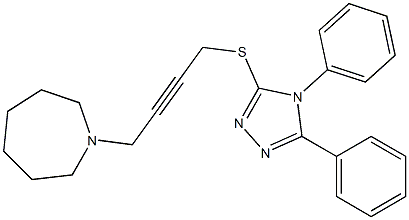 4,5-Diphenyl-3-[[4-[(hexahydro-1H-azepin)-1-yl]-2-butynyl]thio]-4H-1,2,4-triazole 结构式