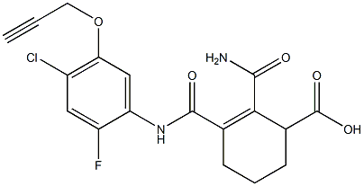 N-[2-Fluoro-4-chloro-5-[(2-propynyl)oxy]phenyl]-3,4,5,6-tetrahydrophthalamidic acid 结构式