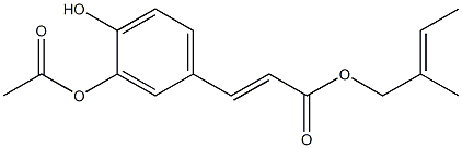 (E)-3-(3-Acetyloxy-4-hydroxyphenyl)propenoic acid 2-methyl-2-butenyl ester 结构式