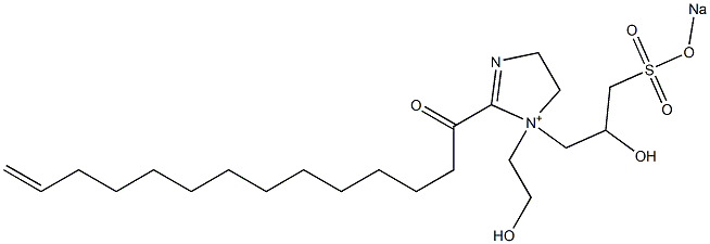 1-(2-Hydroxyethyl)-1-[2-hydroxy-3-(sodiooxysulfonyl)propyl]-2-(13-tetradecenoyl)-2-imidazoline-1-ium 结构式