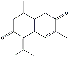 1,2,3,4,4a,5,6,8a-Octahydro-4,7-dimethyl-1-(isopropylidene)naphthalene-2,6-dione 结构式