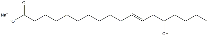 (11E)-14-Hydroxy-11-octadecenoic acid sodium salt 结构式