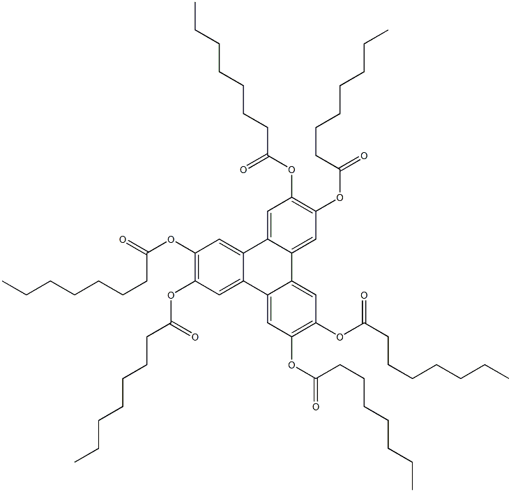 Triphenylene-2,3,6,7,10,11-hexol hexaoctanoate 结构式