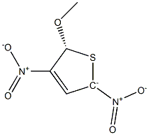 (5R)-4-Nitro-2-nitro-5-methoxy-2,5-dihydrothiophen-2-ide 结构式