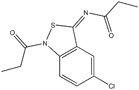 5-Chloro-1-propionyl-3(1H)-propionylimino-2,1-benzisothiazole 结构式