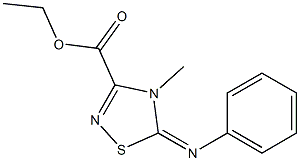 5-(Phenylimino)-4-methyl-4,5-dihydro-1,2,4-thiadiazole-3-carboxylic acid ethyl ester 结构式
