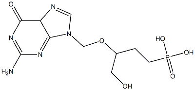 2-Amino-9-[3-phosphono-1-(hydroxymethyl)propoxymethyl]-9H-purin-6(5H)-one 结构式