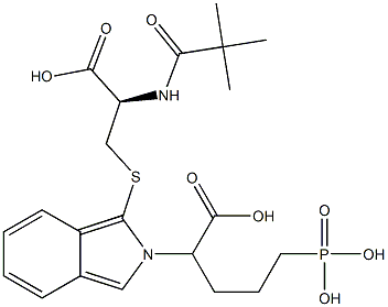 S-[2-(4-Phosphono-1-carboxybutyl)-2H-isoindol-1-yl]-N-pivaloyl-L-cysteine 结构式