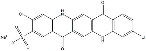 3,10-Dichloro-5,7,12,14-tetrahydro-7,14-dioxoquino[2,3-b]acridine-2-sulfonic acid sodium salt 结构式