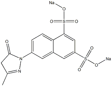 1-[5,7-Di(sodiosulfo)-2-naphtyl]-3-methyl-2-pyrazolin-5-one 结构式