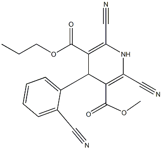 4-(2-Cyanophenyl)-2-cyano-6-cyano-1,4-dihydropyridine-3,5-dicarboxylic acid 3-methyl 5-propyl ester 结构式