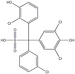 (3-Chlorophenyl)(2-chloro-3-hydroxyphenyl)(3,5-dichloro-4-hydroxyphenyl)methanesulfonic acid 结构式