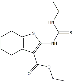 4,5,6,7-Tetrahydro-2-(3-ethylthioureido)benzo[b]thiophene-3-carboxylic acid ethyl ester 结构式