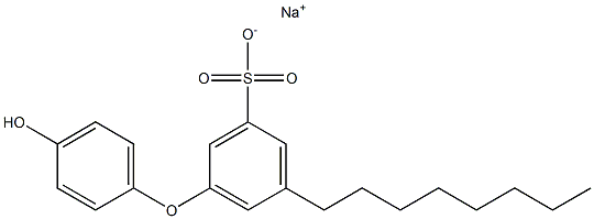 4'-Hydroxy-5-octyl[oxybisbenzene]-3-sulfonic acid sodium salt 结构式