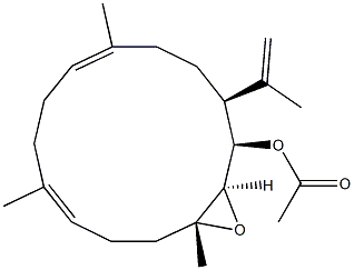 (1R,2R,3R,6E,10E,14S)-2,3-Epoxy-14-(1-methylethenyl)-3,7,11-trimethylcyclotetradeca-6,10-dien-1-ol acetate 结构式