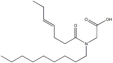 N-(4-Heptenoyl)-N-nonylglycine 结构式