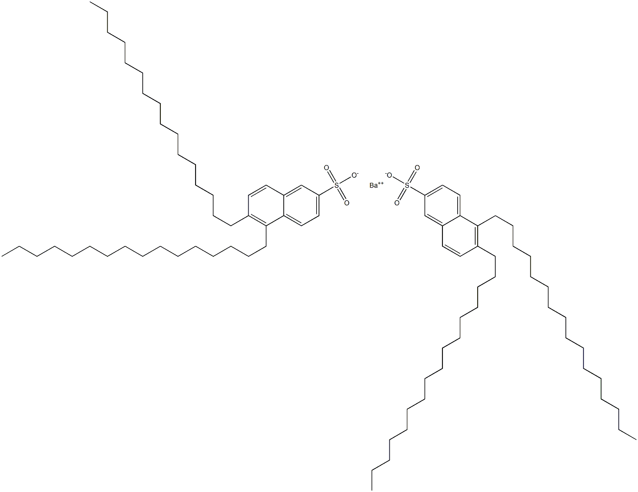 Bis(5,6-dihexadecyl-2-naphthalenesulfonic acid)barium salt 结构式