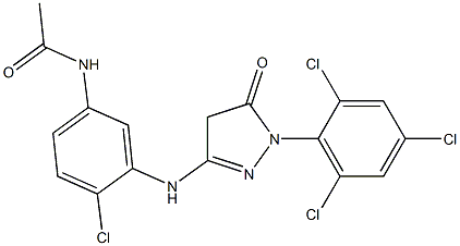 3-(5-Acetylamino-2-chloroanilino)-1-(2,4,6-trichlorophenyl)-2-pyrazolin-5-one 结构式
