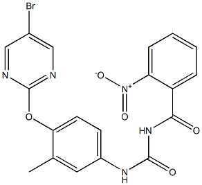 1-(2-Nitrobenzoyl)-3-[4-[(5-bromo-2-pyrimidinyl)oxy]-3-methylphenyl]urea 结构式