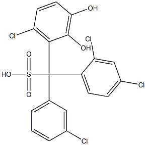 (3-Chlorophenyl)(2,4-dichlorophenyl)(6-chloro-2,3-dihydroxyphenyl)methanesulfonic acid 结构式