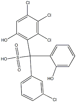 (3-Chlorophenyl)(2,3,4-trichloro-6-hydroxyphenyl)(2-hydroxyphenyl)methanesulfonic acid 结构式