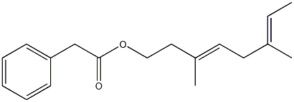 Phenylacetic acid 3,6-dimethyl-3,6-octadienyl ester 结构式
