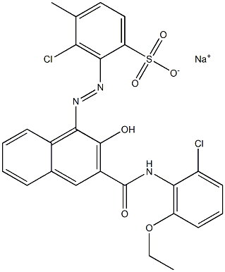 3-Chloro-4-methyl-2-[[3-[[(2-chloro-6-ethoxyphenyl)amino]carbonyl]-2-hydroxy-1-naphtyl]azo]benzenesulfonic acid sodium salt 结构式