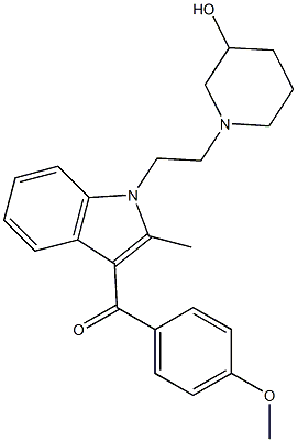 1-[2-(3-Hydroxy-1-piperidinyl)ethyl]-3-(4-methoxybenzoyl)-2-methyl-1H-indole 结构式