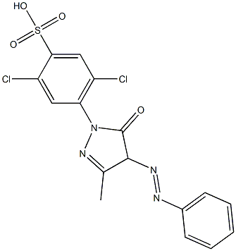 2,5-Dichloro-4-[[4,5-dihydro-3-methyl-5-oxo-4-(phenylazo)-1H-pyrazol]-1-yl]benzenesulfonic acid 结构式