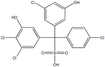 (4-Chlorophenyl)(3-chloro-5-hydroxyphenyl)(3,4-dichloro-5-hydroxyphenyl)methanesulfonic acid 结构式