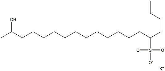 18-Hydroxynonadecane-5-sulfonic acid potassium salt 结构式