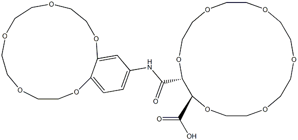 [2R,3R,(+)]-2-[[(6,7,9,10,12,13,15,16-Octahydro-5,8,11,14,17-pentaoxa-5H-benzocyclopentadecene)-2-yl]-aminocarbonyl]-1,4,7,10,13,16-hexaoxacyclooctadecane-3-carboxylic acid 结构式