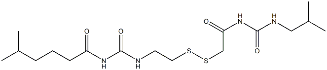 1-(5-Methylhexanoyl)-3-[2-[[(3-isobutylureido)carbonylmethyl]dithio]ethyl]urea 结构式