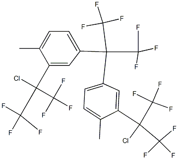 2,2-Bis[4-methyl-3-(2-chloro-1,1,1,3,3,3-hexafluoropropan-2-yl)phenyl]-1,1,1,3,3,3-hexafluoropropane 结构式